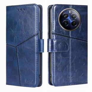 For Realme 12 Pro 5G Geometric Stitching Leather Phone Case(Blue)