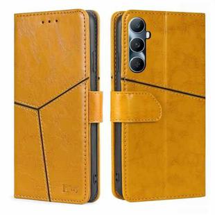 For Realme C65 4G Geometric Stitching Leather Phone Case(Yellow)