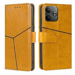 For Realme GT Neo6 SE Geometric Stitching Leather Phone Case(Yellow)