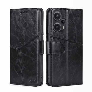 For Xiaomi Redmi Note 12 Turbo Geometric Stitching Leather Phone Case(Black)