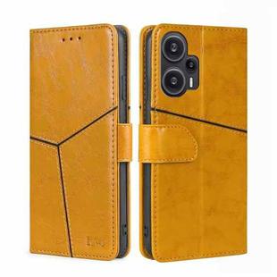 For Xiaomi Redmi Note 12 Turbo Geometric Stitching Leather Phone Case(Yellow)