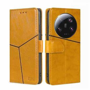 For Xiaomi 13 Ultra 5G Geometric Stitching Leather Phone Case(Yellow)