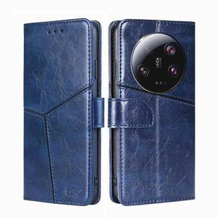For Xiaomi 13 Ultra 5G Geometric Stitching Leather Phone Case(Blue)