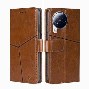 For Xiaomi Civi 3 5G Geometric Stitching Leather Phone Case(Light Brown)