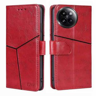 For Xiaomi Civi 4 Pro Geometric Stitching Leather Phone Case(Red)