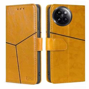 For Xiaomi Civi 4 Pro Geometric Stitching Leather Phone Case(Yellow)