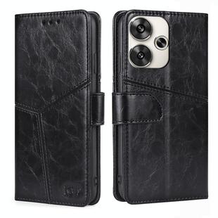 For Xiaomi Redmi Turbo 3 5G Geometric Stitching Leather Phone Case(Black)