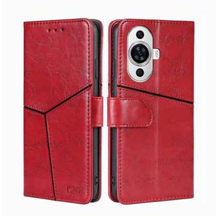 For Huawei nova 11 4G Geometric Stitching Leather Phone Case(Red)