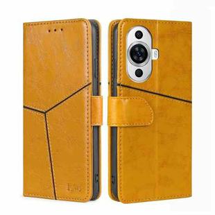 For Huawei nova 11 4G Geometric Stitching Leather Phone Case(Yellow)