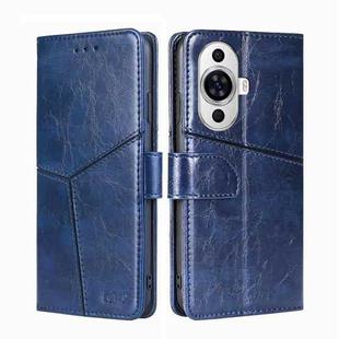 For Huawei nova 11 4G Geometric Stitching Leather Phone Case(Blue)