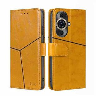 For Huawei nova 11 Pro 4G / 11 Ultra 4G Geometric Stitching Leather Phone Case(Yellow)