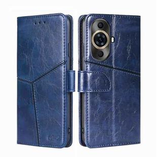 For Huawei nova 11 Pro 4G / 11 Ultra 4G Geometric Stitching Leather Phone Case(Blue)