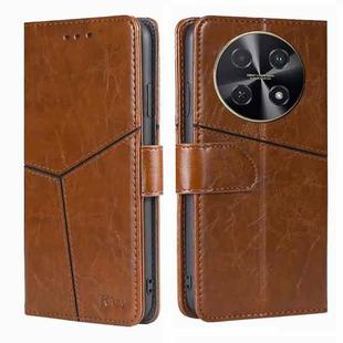 For Huawei nova 12i 4G Geometric Stitching Leather Phone Case(Light Brown)