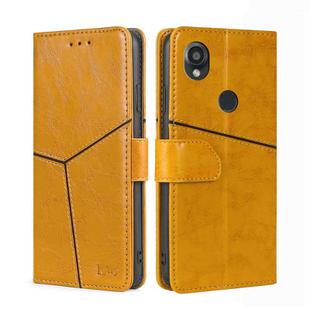 For Kyocera Digno SX3-KYG02 Geometric Stitching Leather Phone Case(Yellow)