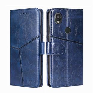 For Kyocera Digno SX3-KYG02 Geometric Stitching Leather Phone Case(Blue)