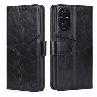 For Honor 200 5G Geometric Stitching Leather Phone Case(Black)