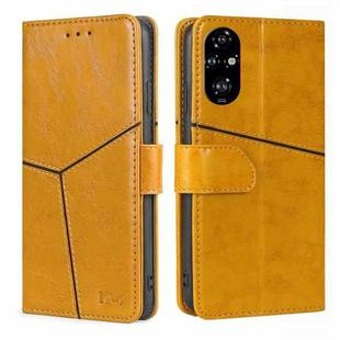 For Honor 200 Pro 5G Geometric Stitching Leather Phone Case(Yellow)