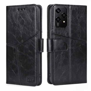 For Honor 200 Lite 5G Global Geometric Stitching Leather Phone Case(Black)