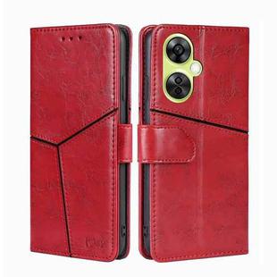 For OnePlus Nord CE 3 Lite 5G Geometric Stitching Leather Phone Case(Red)