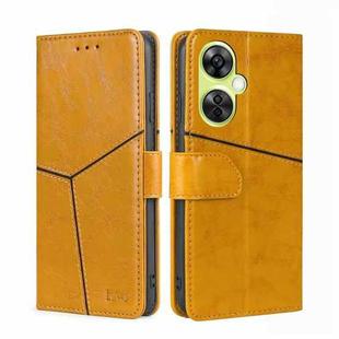 For OnePlus Nord CE 3 Lite 5G Geometric Stitching Leather Phone Case(Yellow)