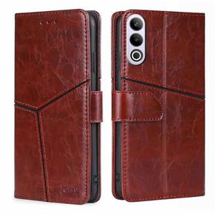 For OnePlus Ace 3V 5G Geometric Stitching Leather Phone Case(Dark Brown)