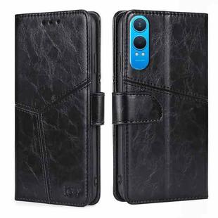 For OnePlus Nord CE 4 Lite 5G Geometric Stitching Leather Phone Case(Black)