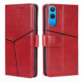 For OnePlus Nord CE 4 Lite 5G Geometric Stitching Leather Phone Case(Red)