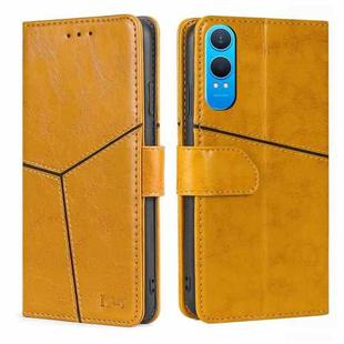 For OnePlus Nord CE 4 Lite 5G Geometric Stitching Leather Phone Case(Yellow)