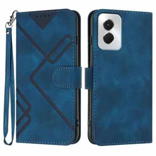 For Motorola Moto G Power 5G 2024 Line Pattern Skin Feel Leather Phone Case(Royal Blue)