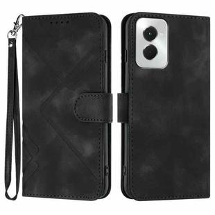 For Motorola Moto G Power 5G 2024 Line Pattern Skin Feel Leather Phone Case(Black)