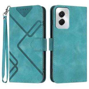 For Motorola Moto G Power 5G 2024 Line Pattern Skin Feel Leather Phone Case(Light Blue)