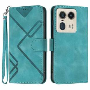 For Motorola Moto X50 Ultra Line Pattern Skin Feel Leather Phone Case(Light Blue)