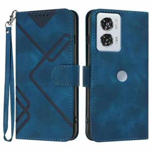 For Motorola Edge 50 Fusion Line Pattern Skin Feel Leather Phone Case(Royal Blue)