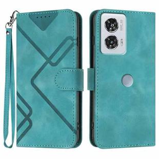 For Motorola Edge 50 Fusion Line Pattern Skin Feel Leather Phone Case(Light Blue)