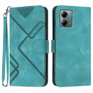 For Motorola Moto G Play 2025 / G Power 2025 Line Pattern Skin Feel Leather Phone Case(Light Blue)