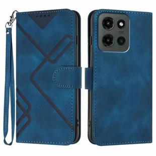 For Motorola Moto G Stylus 5G 2025 Line Pattern Skin Feel Leather Phone Case(Royal Blue)