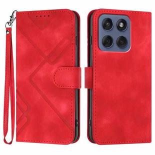 For Motorola Edge 60 Fusion / Edge 5G 2025 Line Pattern Skin Feel Leather Phone Case(Red)