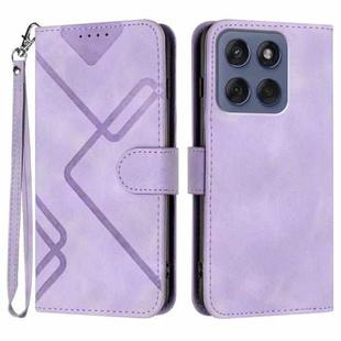 For Motorola Edge 60 Fusion / Edge 5G 2025 Line Pattern Skin Feel Leather Phone Case(Light Purple)