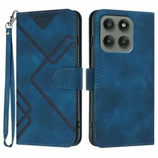 For Motorola Edge 60 Pro Line Pattern Skin Feel Leather Phone Case(Royal Blue)