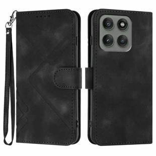 For Motorola Edge 60 Pro Line Pattern Skin Feel Leather Phone Case(Black)