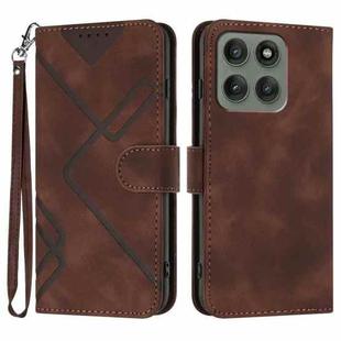 For Motorola Edge 60 Pro Line Pattern Skin Feel Leather Phone Case(Coffee)