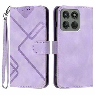 For Motorola Edge 60 Pro Line Pattern Skin Feel Leather Phone Case(Light Purple)
