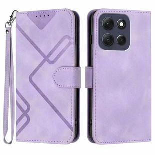 For Motorola Moto G86 Power Line Pattern Skin Feel Leather Phone Case(Light Purple)