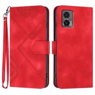 For Motorola Edge 30 Neo Line Pattern Skin Feel Leather Phone Case(Red)