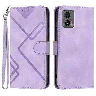 For Motorola Edge 30 Neo Line Pattern Skin Feel Leather Phone Case(Light Purple)