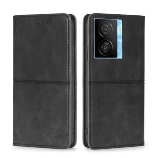 For vivo iQOO Z7x Cow Texture Magnetic Leather Phone Case(Black)