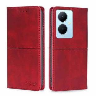For vivo Y78 Plus 5G Cow Texture Magnetic Leather Phone Case(Red)