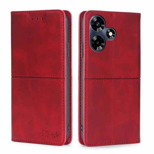 For Infinix Hot 30 4G Cow Texture Magnetic Leather Phone Case(Red)