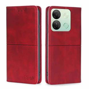 For Infinix Smart 7 HD Cow Texture Magnetic Leather Phone Case(Red)