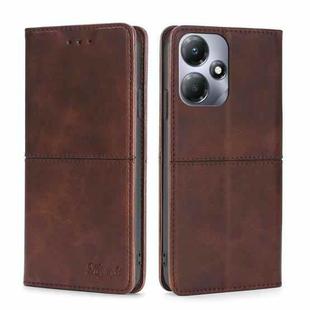 For Infinix Hot 30 Play 4G Cow Texture Magnetic Leather Phone Case(Dark Brown)